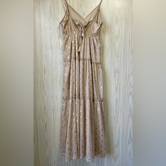 Altar'd State Gold Polka Dot Maxi Dress Size M EUC - Picture 3 of 3